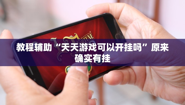 教程辅助“天天游戏可以开挂吗”原来确实有挂