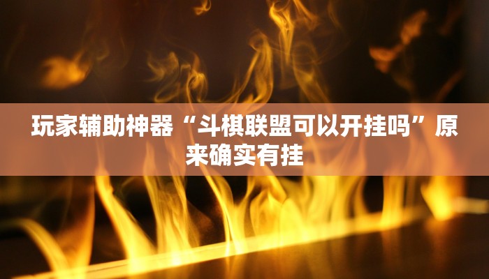 玩家辅助神器“斗棋联盟可以开挂吗”原来确实有挂