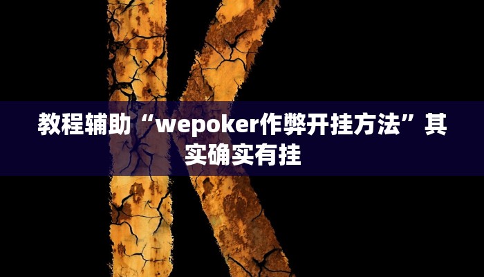 教程辅助“wepoker作弊开挂方法”其实确实有挂