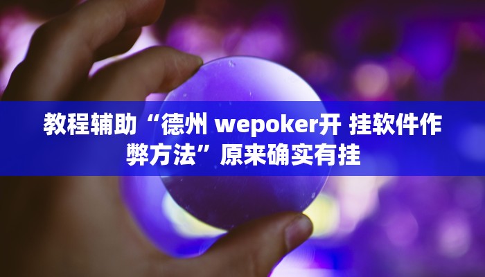 教程辅助“德州 wepoker开 挂软件作弊方法”原来确实有挂