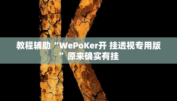 教程辅助“WePoKer开 挂透视专用版”原来确实有挂 教程辅助“WePoKer开 挂透视专用版”原来确实有挂