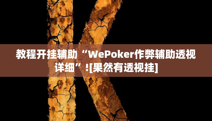 教程开挂辅助“WePoker作弊辅助透视详细”![果然有透视挂]