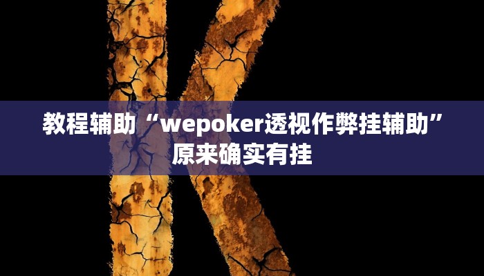 教程辅助“wepoker透视作弊挂辅助”原来确实有挂
