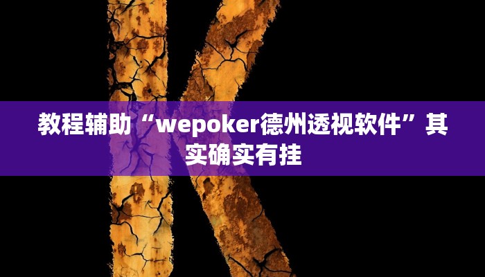 教程辅助“wepoker德州透视软件”其实确实有挂 教程辅助“wepoker德州透视软件”其实确实有挂