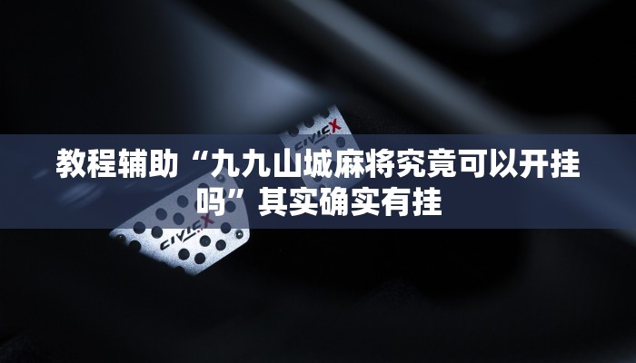 教程辅助“九九山城麻将究竟可以开挂吗”其实确实有挂 教程辅助“九九山城麻将究竟可以开挂吗”其实确实有挂