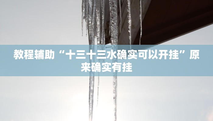 教程辅助“十三十三水确实可以开挂”原来确实有挂 教程辅助“十三十三水确实可以开挂”原来确实有挂