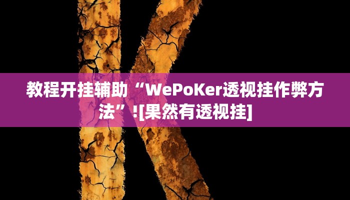 教程开挂辅助“WePoKer透视挂作弊方法”![果然有透视挂]