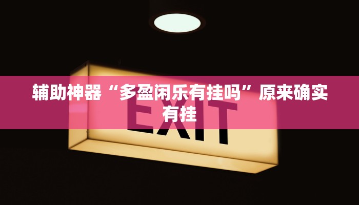 辅助神器“多盈闲乐有挂吗”原来确实有挂 辅助神器“多盈闲乐有挂吗”原来确实有挂